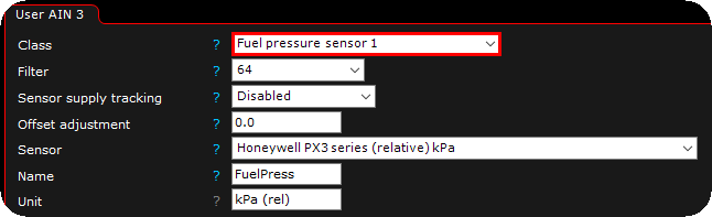 Fuel pressure sensor X